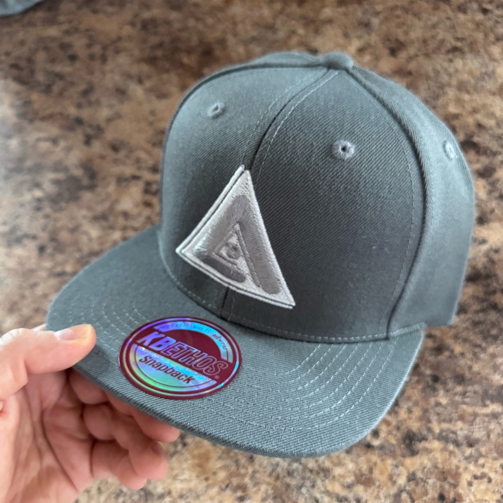 Gray Snapback Cap with Triangle Logo - image 1